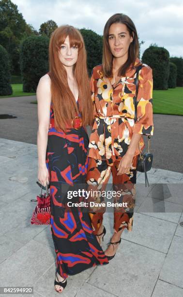 Nicola Roberts and Nisha Grewal attend the House of Fraser VIP dinner to re-launch Issa London at The Orangery on September 4, 2017 in London,...