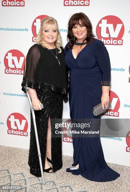 Linda and Coleen Nolan arrive for the TV Choice Awards at The Dorchester on September 4, 2017 in London, England.