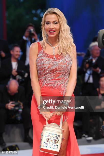 Valeria Marini walks the red carpet ahead of the 'Three Billboards Outside Ebbing, Missouri' screening during the 74th Venice Film Festival at Sala...