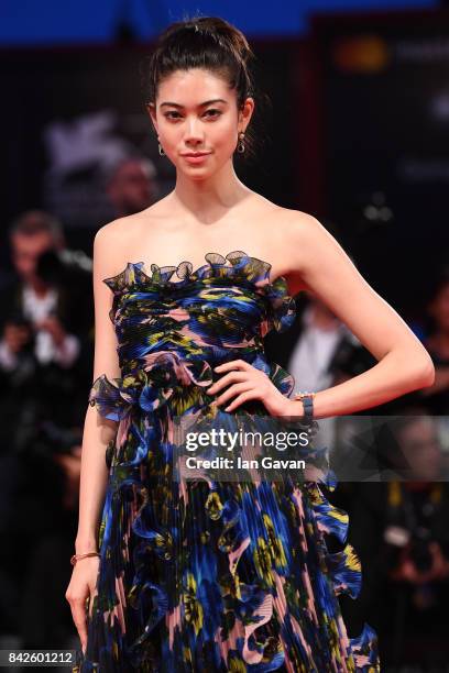 Hikari Mori walks the red carpet wearing a Jaeger-LeCoultre watch ahead of the 'Three Billboards Outside Ebbing, Missouri' screening during the 74th...