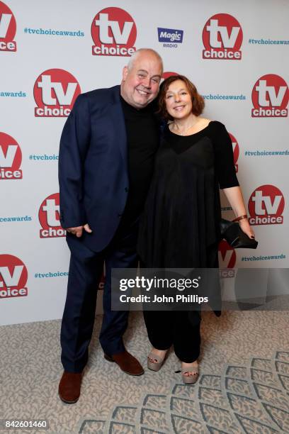 Cliff Parisi and Annabelle Apsion arrive for the TV Choice Awards at The Dorchester on September 4, 2017 in London, England.