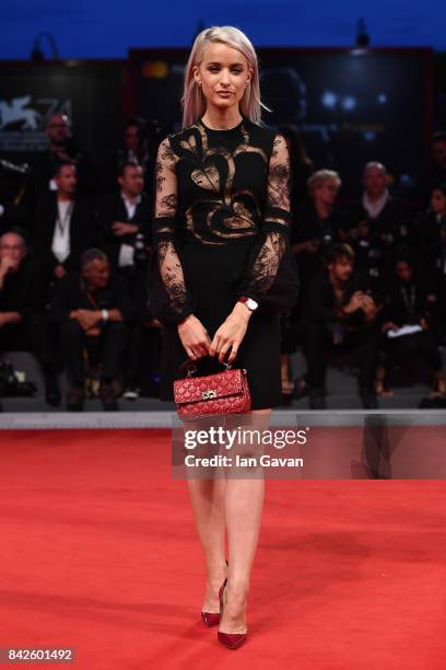 Victoria Magrath walks the red carpet wearing a Jaeger-LeCoultre watch ahead of the 'Three Billboards Outside Ebbing, Missouri' screening during the...