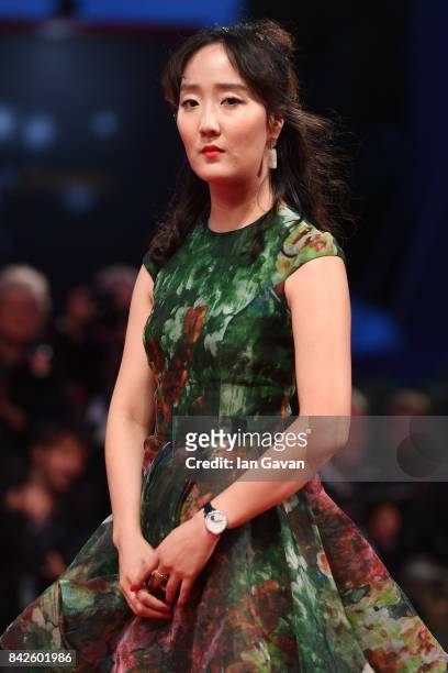 Shini Park walks the red carpet wearing a Jaeger-LeCoultre watch ahead of the 'Three Billboards Outside Ebbing, Missouri' screening during the 74th...