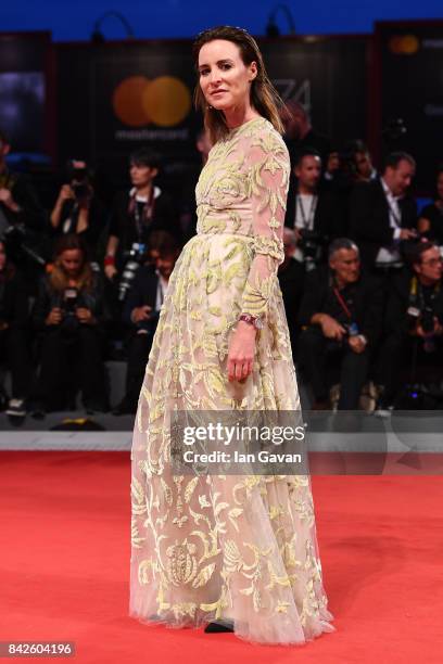 Amanda Shadforth walks the red carpet wearing a Jaeger-LeCoultre watch ahead of the 'Three Billboards Outside Ebbing, Missouri' screening during the...