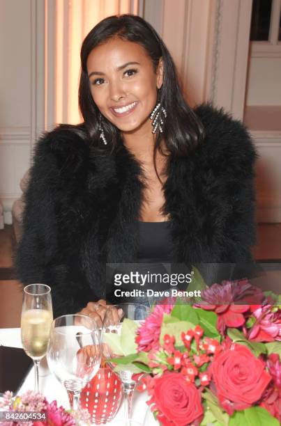Maya Jama attends the House of Fraser VIP dinner to re-launch Issa London at The Orangery on September 4, 2017 in London, England.