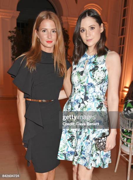 Millie Mackintosh and Lilah Parsons attend the House of Fraser VIP dinner to re-launch Issa London at The Orangery on September 4, 2017 in London,...