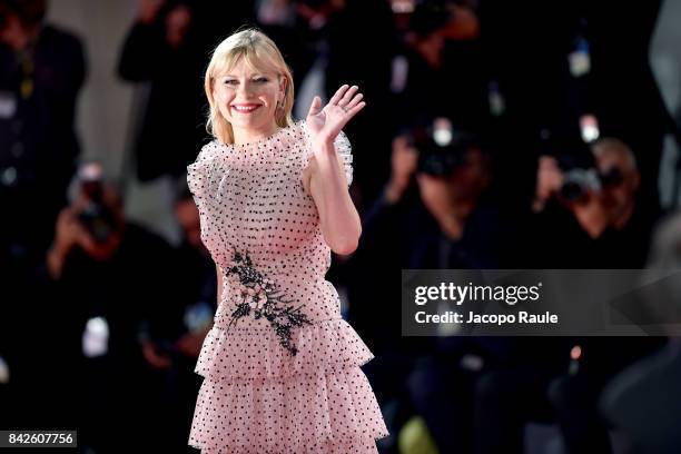 Kirsten Dunst from 'Woodshock' movie walks the red carpet ahead of the 'Three Billboards Outside Ebbing, Missouri' screening during the 74th Venice...