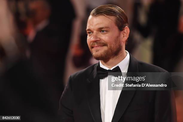 Pilou Asbaek from the movie 'Woodshock' walks the red carpet ahead of the 'Three Billboards Outside Ebbing, Missouri' screening during the 74th...