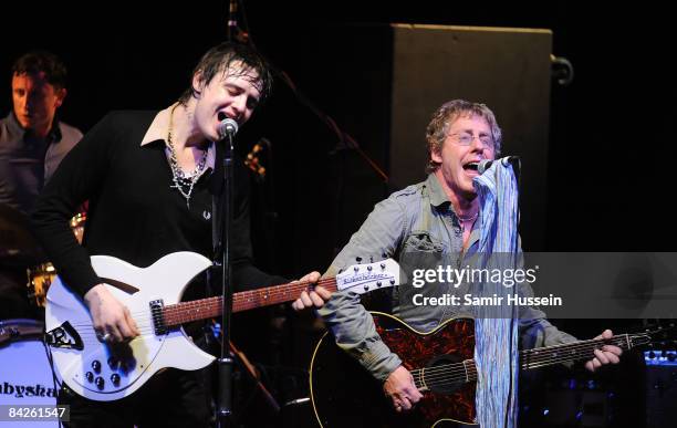 Pete Doherty of Babyshambles and Roger Daltrey of The Who perform a one off concert together in aid of The Teenage Cancer Trust at the Carling...