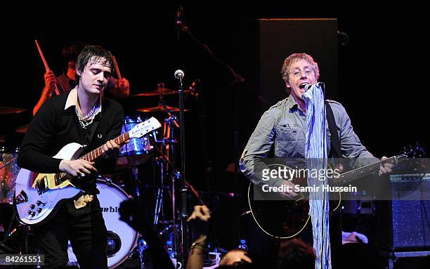 Pete Doherty of Babyshambles and Roger Daltrey of The Who perform a one off concert together in aid of The Teenage Cancer Trust at the Carling...