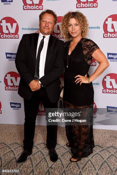 Neil Stuke and Sally Ann Stuke arrive at the TV Choice Awards at The Dorchester on September 4, 2017 in London, England.