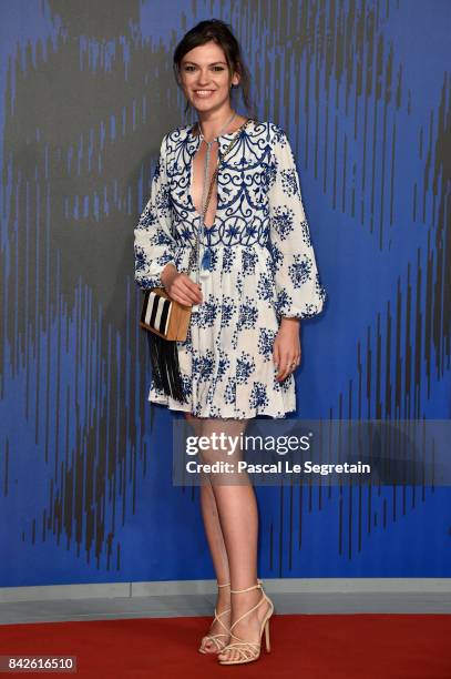 Guest walks the red carpet ahead of the 'Woodshock' screening during the 74th Venice Film Festival at Sala Giardino on September 4, 2017 in Venice,...