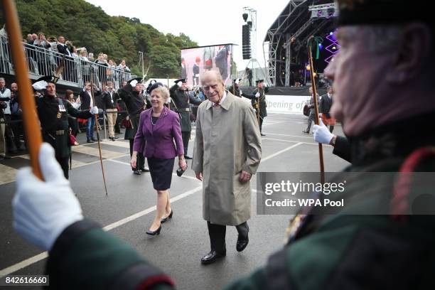 Prince Philip, Duke of Edinburgh arrives at the official opening of the Queensferry Crossing on September 4, 2017 in South Queensferry, Scotland....