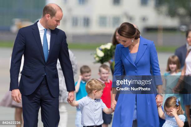 Prince William, Duke of Cambridge and Catherine Duchess of Cambridge with their chlidren in Warsaw, Poland on 19 July 2017