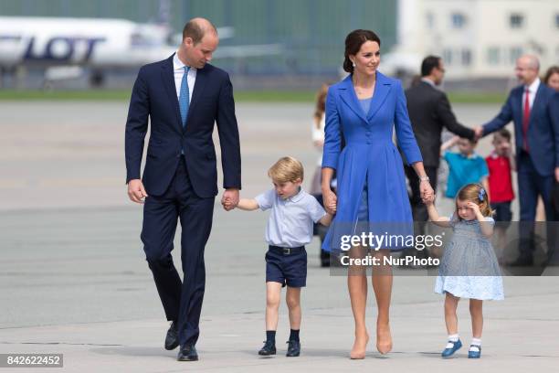 Prince William, Duke of Cambridge and Catherine Duchess of Cambridge with their chlidren in Warsaw, Poland on 19 July 2017