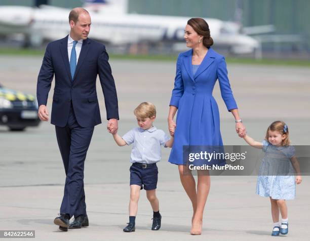 Prince William, Duke of Cambridge and Catherine Duchess of Cambridge with their chlidren in Warsaw, Poland on 19 July 2017