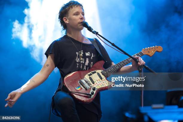 Australian rock band Pond perform live on the third day of Reading Festival, Reading on August 27, 2017. The band currently consists of Nick...