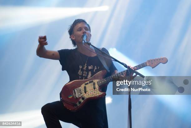 Australian rock band Pond perform live on the third day of Reading Festival, Reading on August 27, 2017. The band currently consists of Nick...