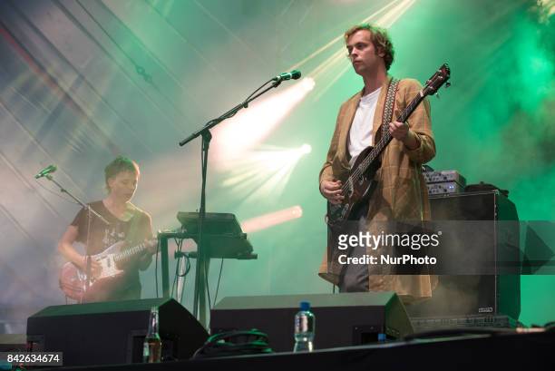 Australian rock band Pond perform live on the third day of Reading Festival, Reading on August 27, 2017. The band currently consists of Nick...