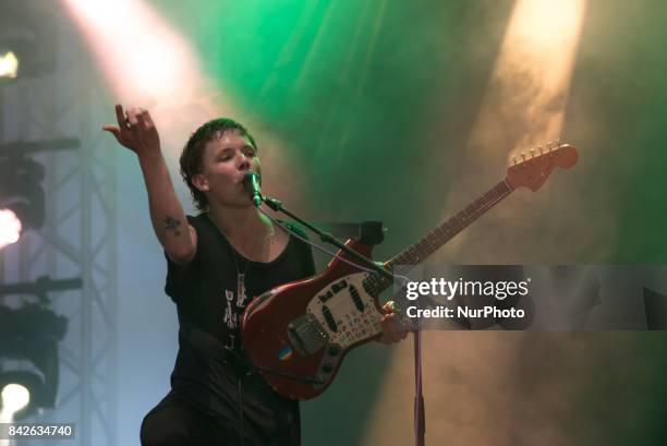 Australian rock band Pond perform live on the third day of Reading Festival, Reading on August 27, 2017. The band currently consists of Nick...