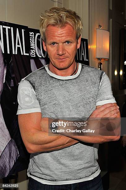 Chef Gordon Ramsay attends Los Angeles Confidential Magazine's evening with Mickey Rourke at the London West Hollywood hotel on January 12, 2009 in...