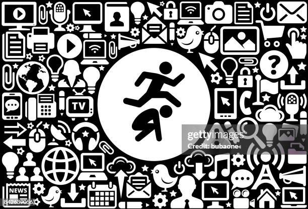 leap frog icon black and white internet technology background - leap frog vector stock illustrations