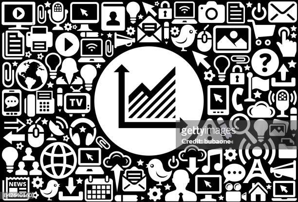 aktien-charts icon schwarz-weiß internet technologie hintergrund - e mail stock illustrations stock-grafiken, -clipart, -cartoons und -symbole