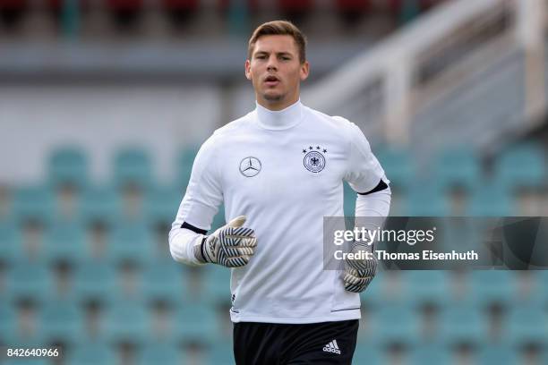 Eike Bansen of Germany in action prior the Under 20 Elite League match between Czech Republic U20 and Germany U20 at stadium Juliska on September 4,...