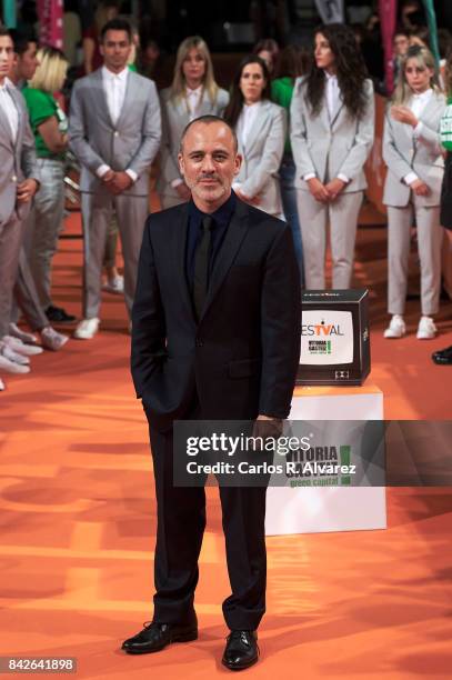 Spanish actor Javier Gutierrez attends 'Estoy Vivo' premiere during the FesTVal 2017 at the Principal Teather on September 4, 2017 in...