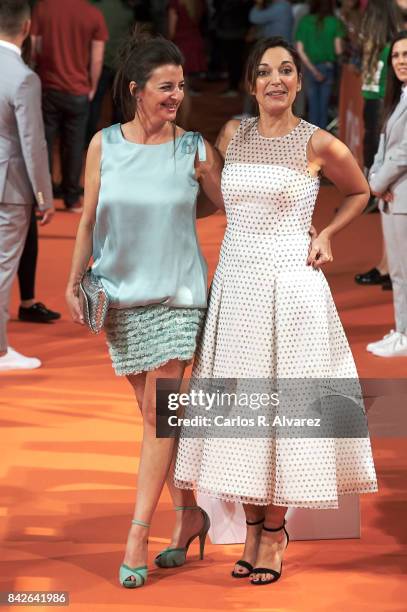 Spanish actresses Goizalde Nunez and Cristina Plazas attend 'Estoy Vivo' premiere during the FesTVal 2017 at the Principal Teather on September 4,...