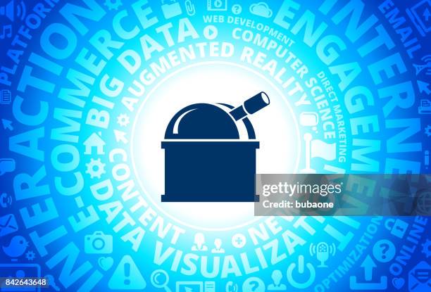 observatory icon on internet modern technology words background - online learning environment stock illustrations