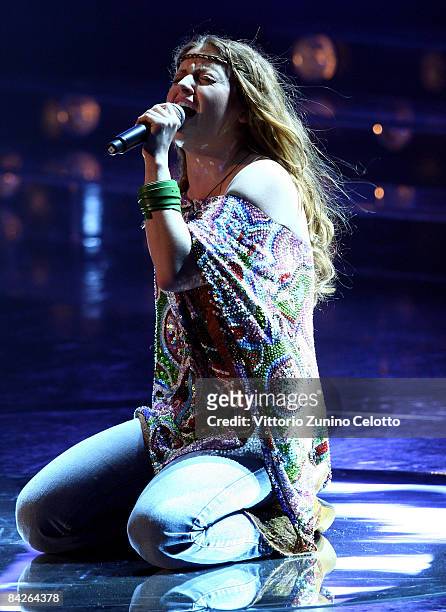 Contestant Noemi Scoppellitti attends X Factor Italian Music Show held at RAI Studios on January 12, 2008 in Milan, Italy.