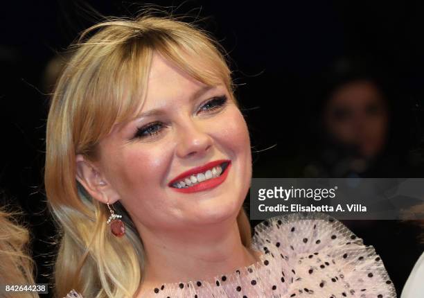 Kirsten Dunst walks the red carpet ahead of the 'Woodshock' screening during the 74th Venice Film Festival at Sala Giardino on September 4, 2017 in...