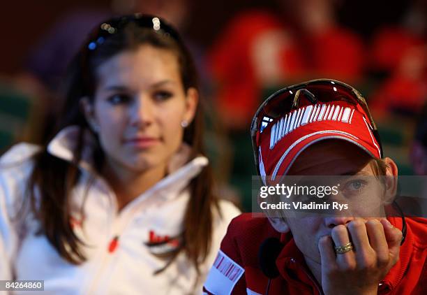 Casey Stoner of Australia and Ducati and his wife Adriana are seen during the WROOM F1 Press Meeting on January 13, 2009 in Madonna di Campiglio,...