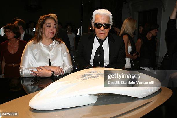 Zaha Hadid and Karl Lagerfeld