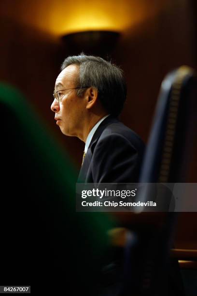 Energy Secretary-designate Steven Chu is testifies during his confirmation hearing before the Senate Energy and and Natural Resources Committee in...