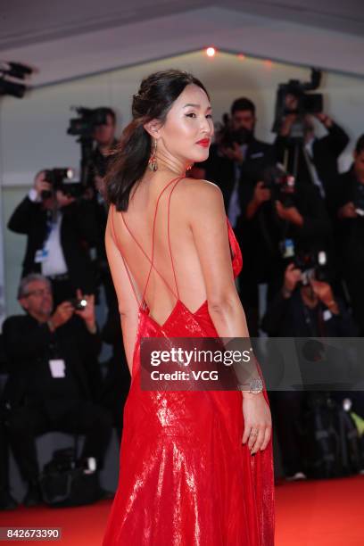 Fashion blogger Nicole Warne arrives at the red carpet of film 'Three Billboards Outside Ebbing, Missouri' screening during the 74th Venice Film...