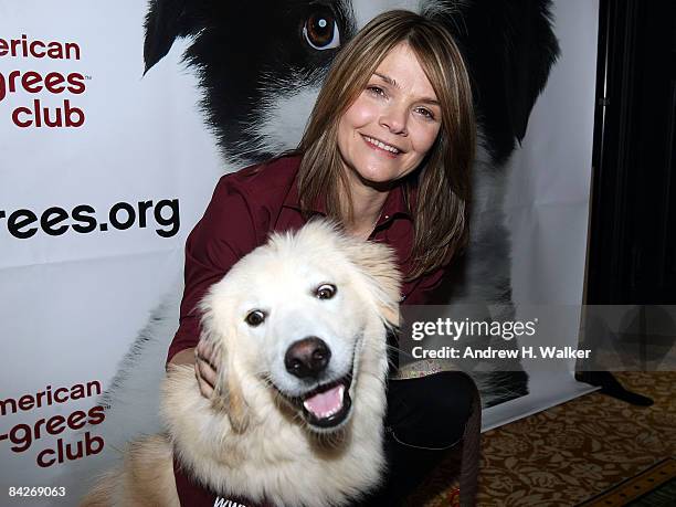 Actress Kathryn Erbe attends the Pet Savers Foundation launch of the American Mutt-i-grees Club at the Algonquin Hotel on January 13, 2009 in New...