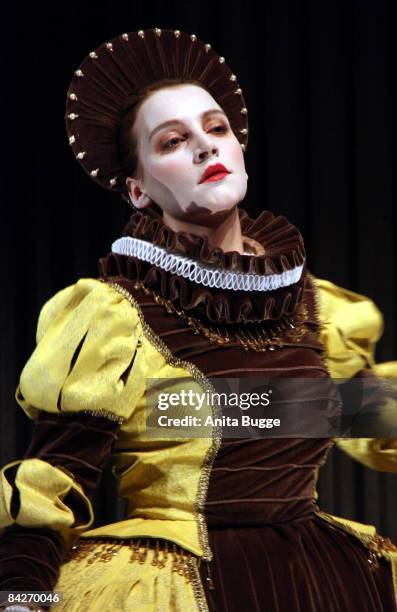 Jana Klinge as Rosalind during the dress rehearsal of 'Wie Es Euch Gefaellt' by William Shakespeare, directed by Katharina Thalbach, at the Komoedie...