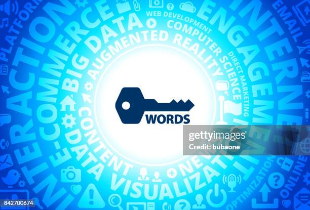 keywords icon on internet modern technology words background - electronic dictionary stock illustrations
