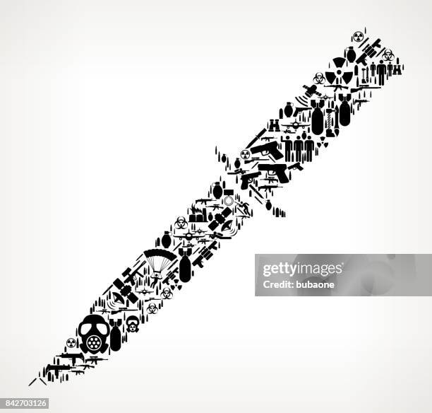 knife war and modern warfare vector icon pattern - fire proof material stock illustrations