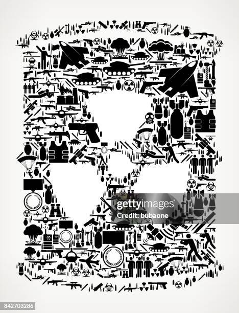 nuclear waste barrel war and modern warfare vector icon pattern - bulletproof stock illustrations