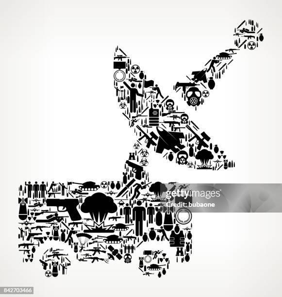 satellite dish machine war and modern warfare vector icon pattern - bullet proof stock illustrations