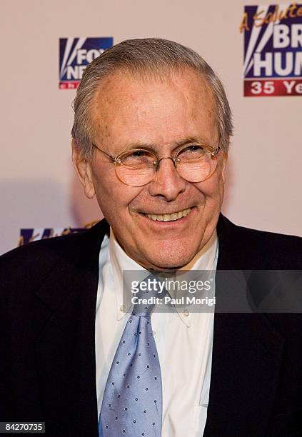 Former U.S. Secretary of Defense Donald Rumsfeld attends salute to Brit Hume at Cafe Milano on January 8, 2009 in Washington, DC.