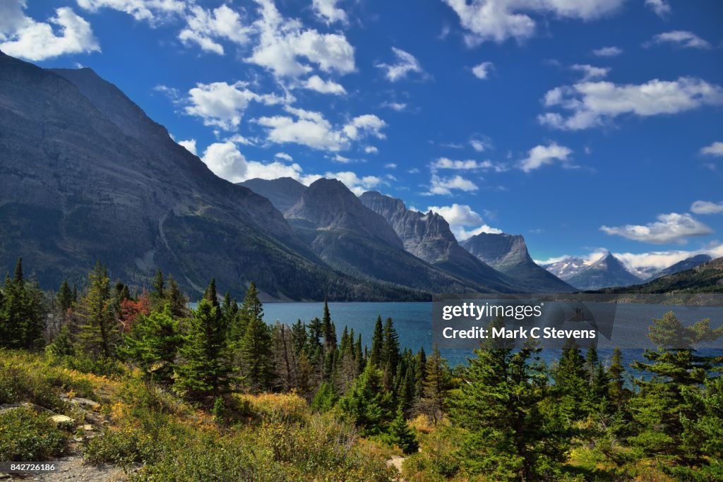 Beautiful Mountains Lined up in Glacier National Park