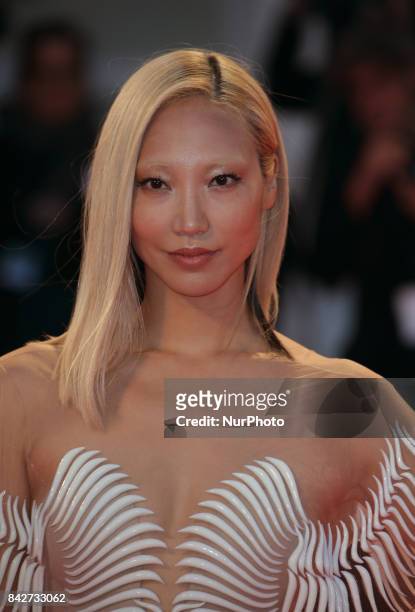 Venice, Italy. 04 September, 2017. Soo Joo Park arrives at the red carpet of film 'Three Billboards Outside Ebbing, Missouri' screening during the...