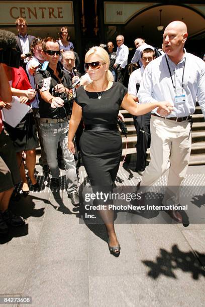 Host Ajay Rochester leaves the Downing Centre Local Court following her sentencing on fraud charges January 14, 2009 in Sydney, Australia. Rochester...