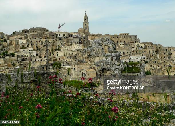 View of the Matera, called 'The Stone City', which is one of the oldest cities in the world. It is located in Basilicata, a region in southern Italy.