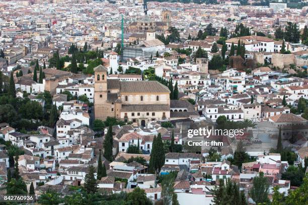 granada (alhambra) - albaicín old town - andalusia/ spain - albaicín stock pictures, royalty-free photos & images