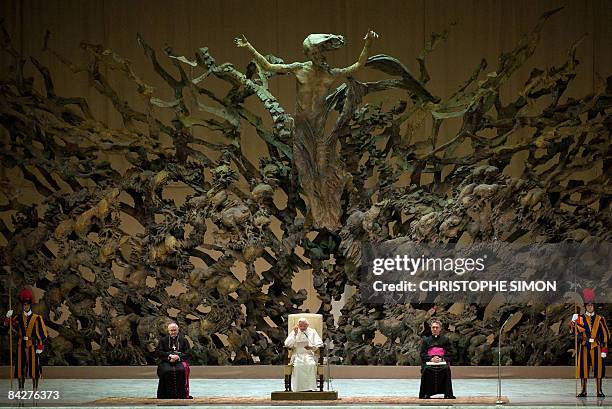 Pope Benedict XVI gives his weekly general audience on January 14, 2009 at the Paul VI audience hall at the Vatican. Thousands of Catholics gather...